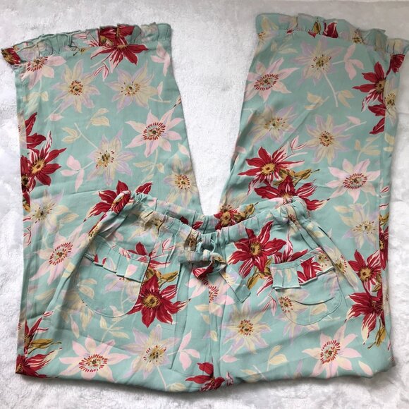 Vintage Romeo Romeo Floral Print Straight Leg Cropped Pants Small 100% Rayon USA - Picture 8 of 9